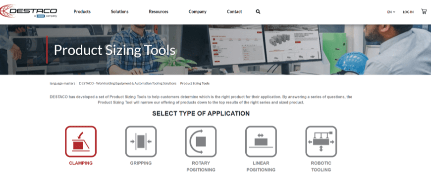 Destaco Sizing Tool