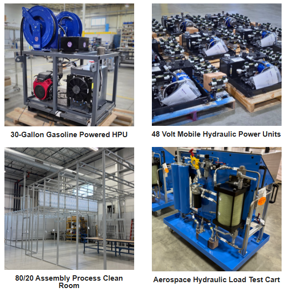 Engineering Projects: Gasoline Powered HPU, Mobile HPU, 80/20 Clean Room, Hydraulic Load Test Cart
